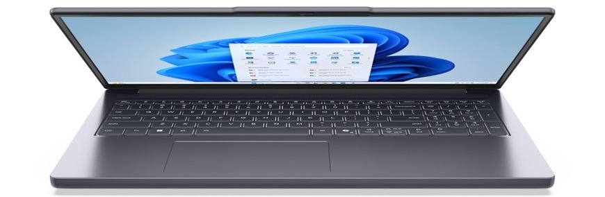 Notebook Lenovo IdeaPad Slim 3 14ARP10 sivý Detail obrázku notebooku.