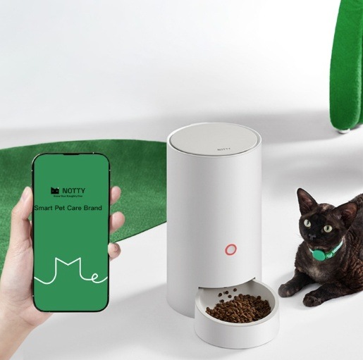 Inteligentný podávač NOTTY-Enchen na mačky 3,2 l Wi-Fi APP + dva obojky na mačky proti kliešťom biele Chytré krmítko NOTTY-Enchen na mačky 3,2 l Wi-Fi APP + dva obojky vňate na mačky kliešťom - biele