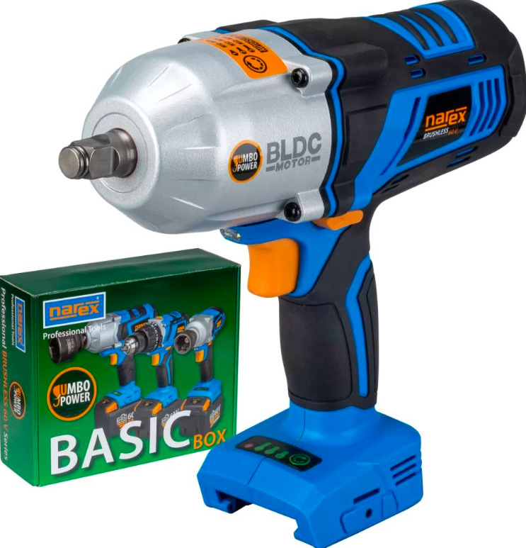 Doťahovák rázový Narex ASR 600-3MTB Basic Box (bez baterie) Rázový uťahovák Narex ASR 600-3MTB Basic Box s balením bez akumulátora a nabíjačky