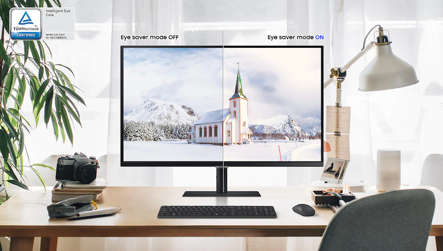 Monitor Samsung ViewFinity S8 (S80HF) čierny Pracujete dlho do noci? S monitorom Samsung ViewFinity S8 to nebude žiadny problém, pretože dostal do výbavy technológiu Flicker-Free