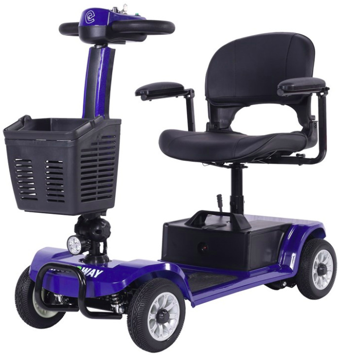 Elektrický štvorkolesový vozík RACCEWAY® SPLIT, modrý