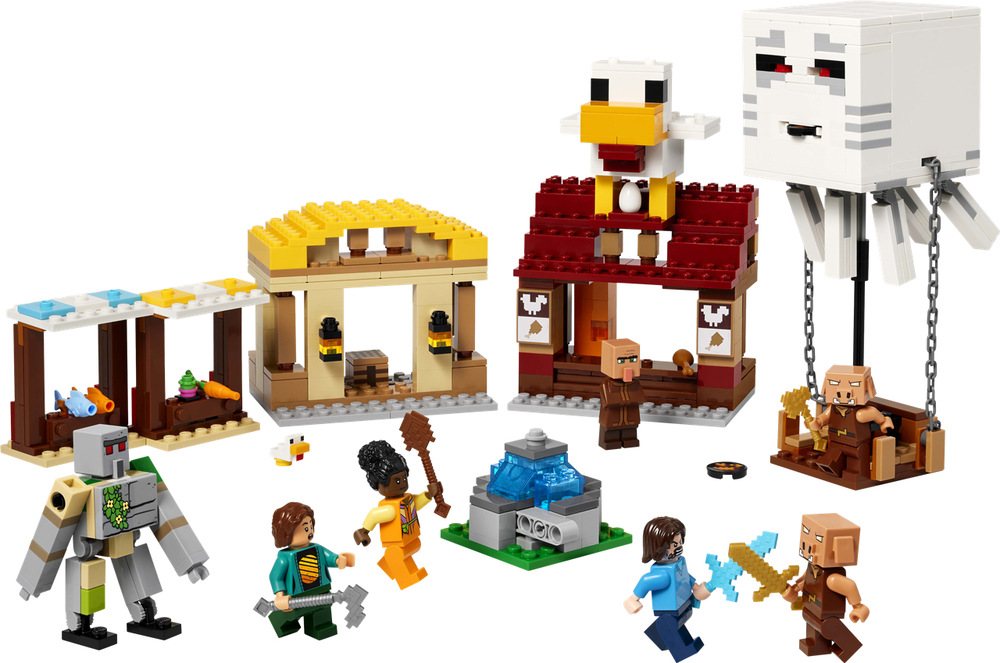 Stavebnica LEGO® Minecraft® 21273 Balón v podobě ďasa a útok na vesnici Z 555 kociek LEGO postavíte pôsobivý model LEGO, ktorý ponúka kreatívne stavanie aj následné herné dobrodružstvo