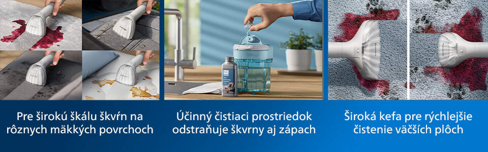 Čistič škvŕn Philips 3000 Series XW3193/11 modrý Čistič škvŕn Philips 3000 Series XW3193/11 modrý