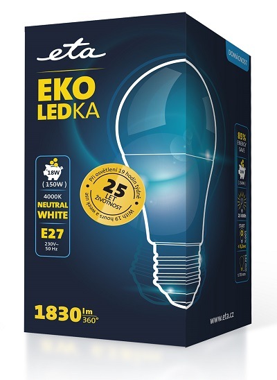 LED žiarovka ETA EKO LEDka klasik 18W, E27, neutrálna biela