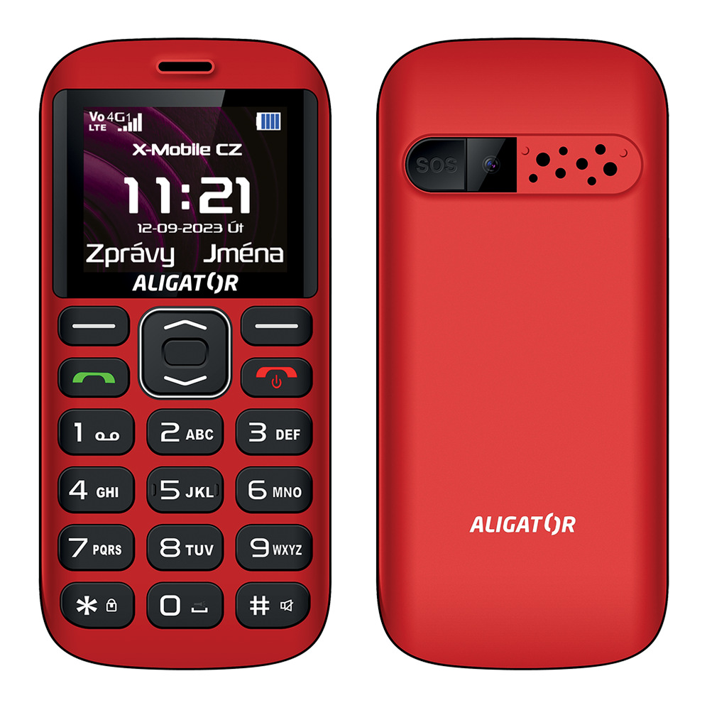 Mobilný telefón Aligator A720 4G Senior čierny/červený Mobilný telefón Aligator A720 4G Senior čierny/červený