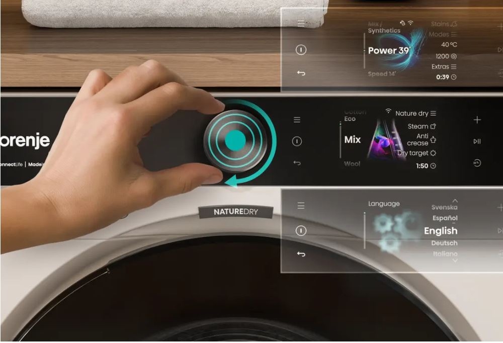 Sušička bielizne Gorenje DG89CPS CompleteDry s otočným ovládačom a digitálnym displejom