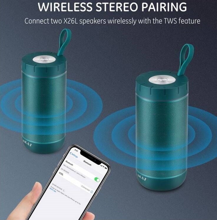 Prenosný reproduktor AKAI ABTSW-60 zelený