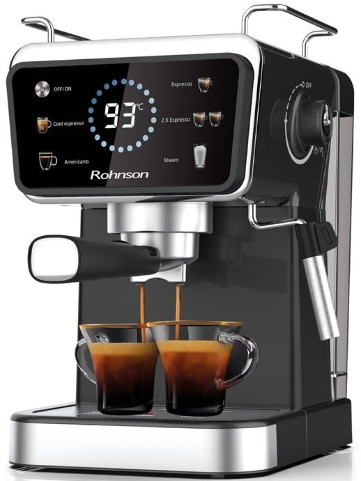 Pákový kávovar Rohnson R-98015 Hot & Cold čierny/strieborný