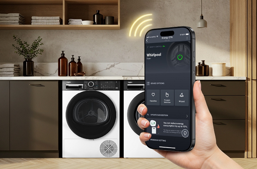 Sušička bielizne Whirlpool WP C9 WBS EE biela Sušička bielizne Whirlpool WP C9 WBS EE, mobilná aplikácia home whiz
