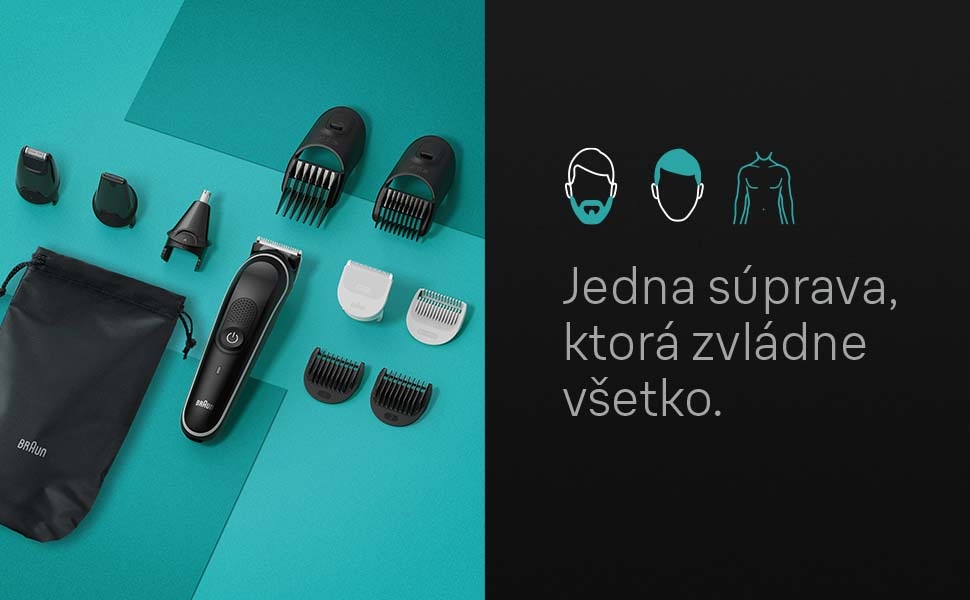 Zastrihávač multifunkčný Braun Series 5 MGK5445 čierny/modrý Zastrihávač multifunkčný Braun Series 5 MGK5445 čierny/modrý