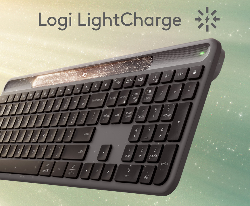 Klávesnica Logitech Signature Slim Solar+, CZ/SK layuot sivá Klávesnica Logitech Signature Slim Solar+, CZ/SK layuot sivá