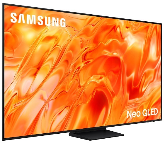 Televízor Samsung QE75QN72H Televízia Samsung QE75QN72H s oranžovou štruktúrou na obrazovke