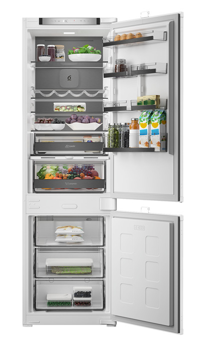Vstavaná chladnička Whirlpool AI AdaptiveCool WHK2 5293 B5E1, NoFrost, biela farba.