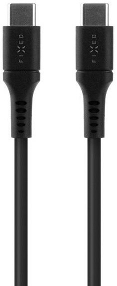 Kábel FIXED Liquid silicone USB-C/USB-C s podporou PD, 60W, 0,5m čierny