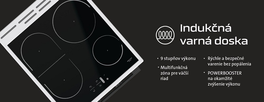 Indukčný sporák ETA 679390000 biely Sporák s indukčnou varnou doskou ETA 679390000, funkcia
