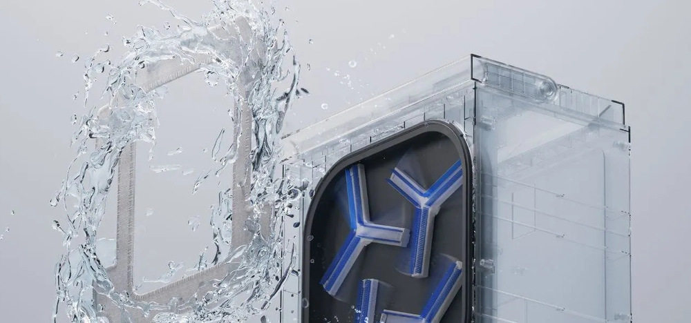 Stanica s technológiou Vortex Wash automaticky perie handričky za minútu, takže upratovanie pokračuje bez prerušenia a bez kontaktu so špinou.