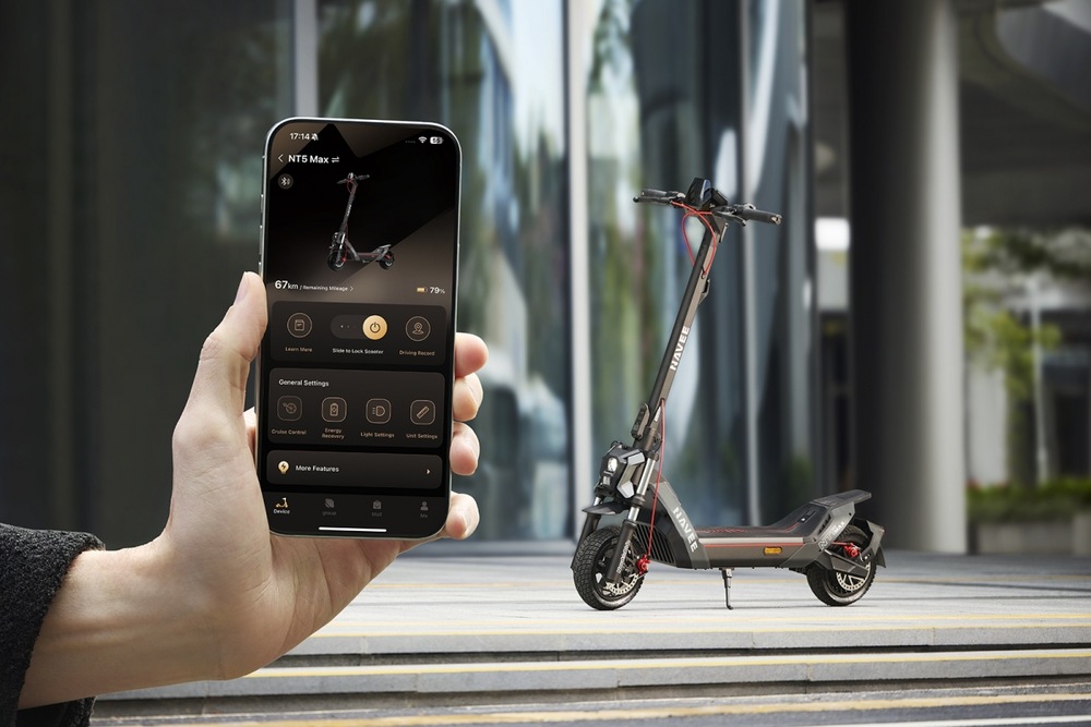 Elektrická kolobežka NAVEE NT5 Max čierna Mobilné aplikácie pre kolobežku NAVEE NT5 Max