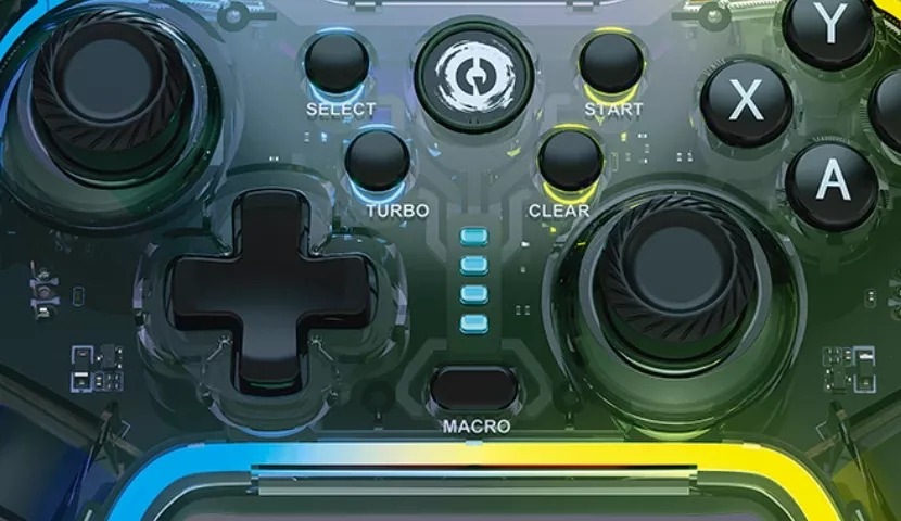Gamepad Canyon GP-2 RGB 4v1 (Nintendo Switch, Android TV, PC, PS3) priehľadný Canyon GP-02 RGB 4v1 (CND-GP02)