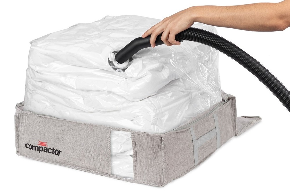 Vákuový úložný box s puzdrom Compactor OXFORD L, 56 × 56 × 16 cm Vákuový úložný box s puzdrom Compactor OXFORD L, 56 × 56 × 16 cm