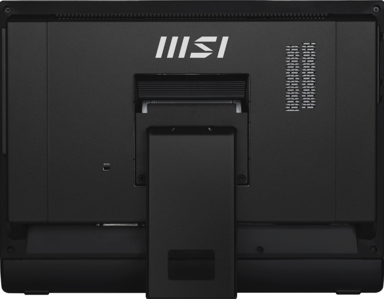 PC all in-one MSI PRO AP162T ADL-04SCZ čierny Zadná strana All In One počítača MSI PRO AP162T s integrovaným stojanom a VESA uchytením