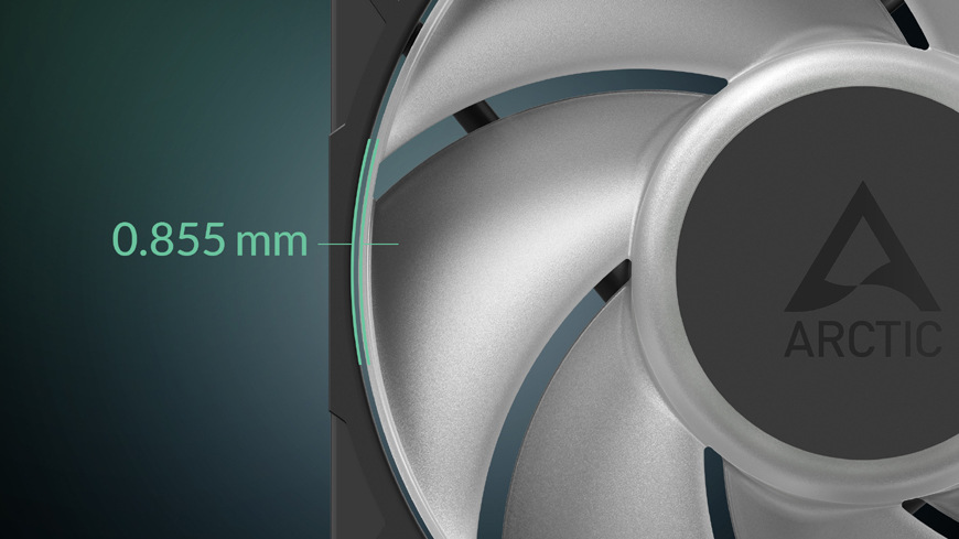 Ventilátor Arctic Cooling P12 Pro ARGB White biely Malá medzera medzi lopatkami prináša lepší výkon