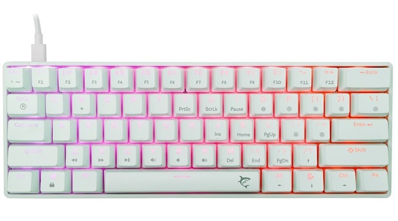 Klávesnica White Shark SHINOBI 2, US layout, Red Switch biela