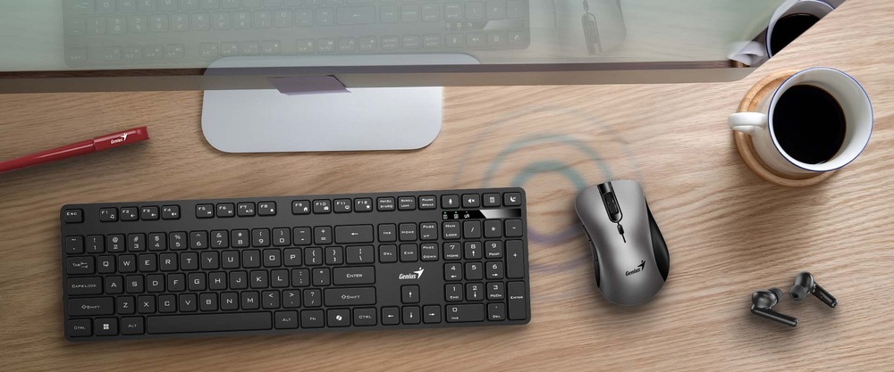 Klávesnica s myšou Genius KM-8216S, bezdrôtový set 2,4 GHz, copilot, USB, CZ+SK layout čierna Genius KM-8216S (31340018403)