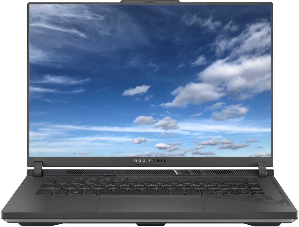 Notebook Asus ROG Strix G16 (G614) v šedej farbe.