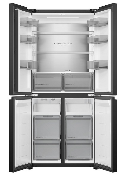 otvorená prázdna chladnička Haier HCR58S18DNMB