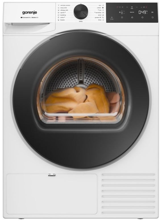 sušička bielizne Gorenje DG48C NatureDry v bielej farbe, pohľad spredu
