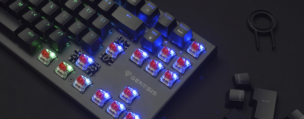 Klávesnica Genesis THOR 303, TKL, CZ/SK layout čierna Genesis THOR 303 TKL RGB Outemu Red SK/SK
