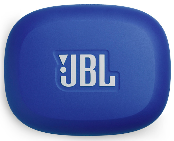 Slúchadlá JBL Endurance Peak 4 modrá Modré nabíjacie púzdro slúchadiel JBL Endurance Peak 4 s logom JBL