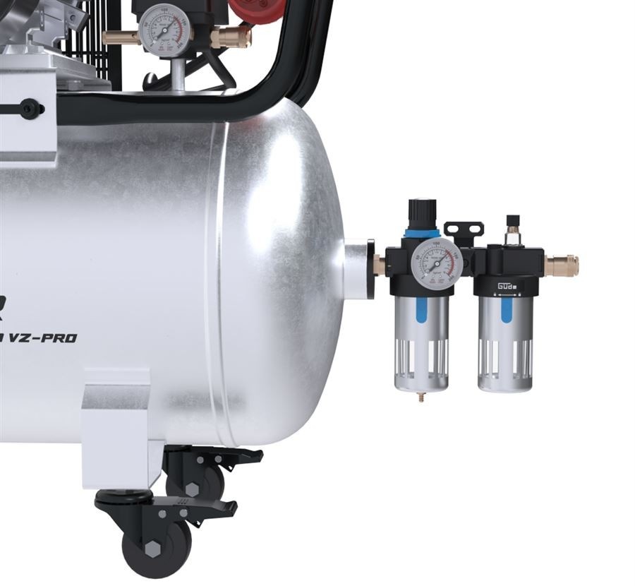 Kompresor Güde 600/10/100 VZ-PRO Kompresor Güde 600/10/100 VZ-PRO ponúka manometer, tlakový spínač aj bezpečnostný a redukčný ventil