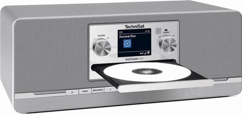 Rádioprijímač TechniSat DIGITRADIO 320 s vysunutou CD mechanikou