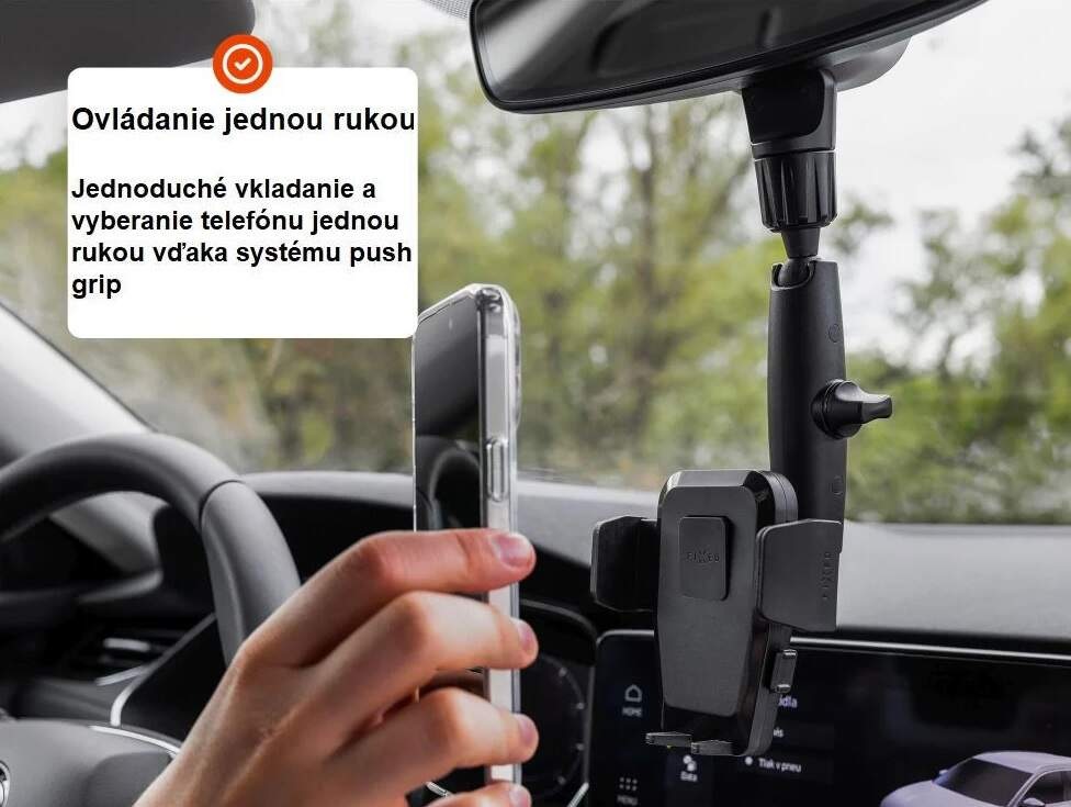 Držiak na mobil FIXED Iconiq Mirror s nohou na spätné zrkadlo čierny Držiak na mobil FIXED Iconiq Mirror s nohou na spätné zrkadlo čierny