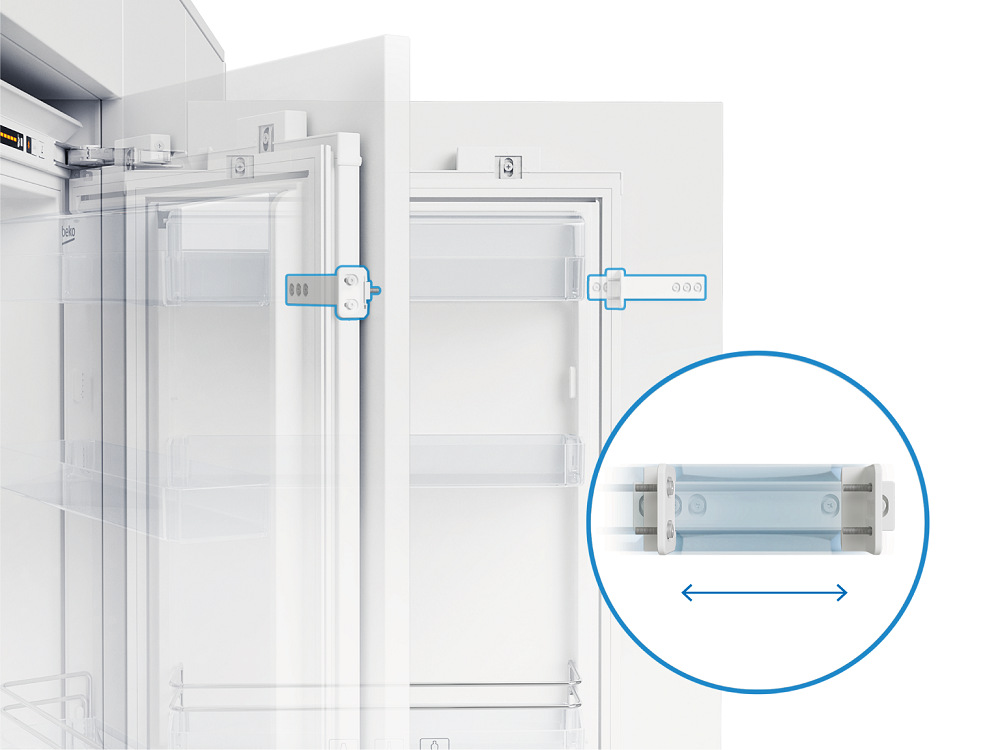 Chladnička kombinovaná Beko B5BCNA295HS, NoFrost vstavaná, klzné pánty