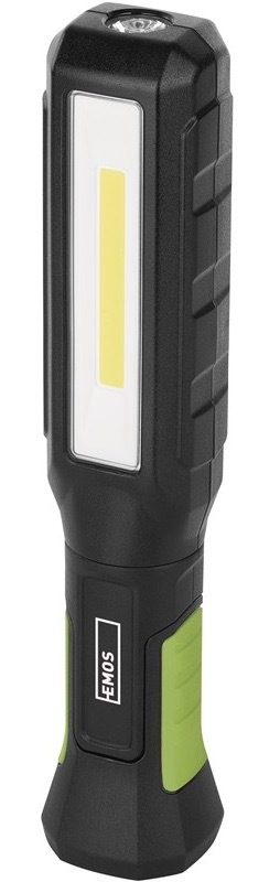 Lampáš EMOS COB LED+LED nabíjací, 800 lm, 2000 mAh čierna/zelená