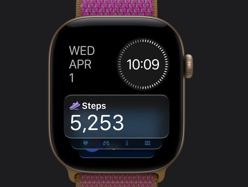 Inteligentné hodinky Apple Watch Series 12 GPS + Cellular 42 mm perlovo biela keramika, pieskový športový remienok - M/L Apple Watch Series 12 ponúka výdrž na nabitie až 24 hodín