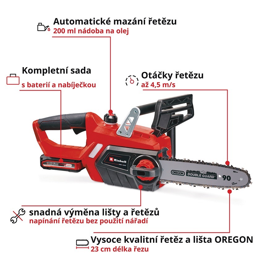 Píla reťazová Einhell GE-LC 18 Li Kit Expert Plus (s batériou) Píla reťazová Einhell GE-LC 18 Li Kit Expert Plus (s batériou)