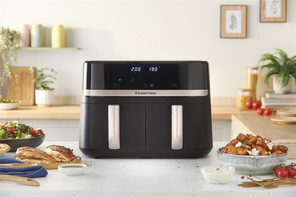 Fritéza teplovzdušná RUSSELL HOBBS Satisfry Air 27680-56 Dual Basket, 9 l čierna Fritéza teplovzdušná RUSSELL HOBBS Satisfry Air 27680-56 Dual Basket, 9 l čierna
