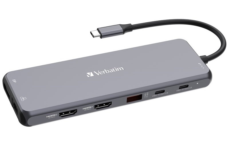 USB Hub Verbatim USB-C Pro Multiport 13 Port strieborný