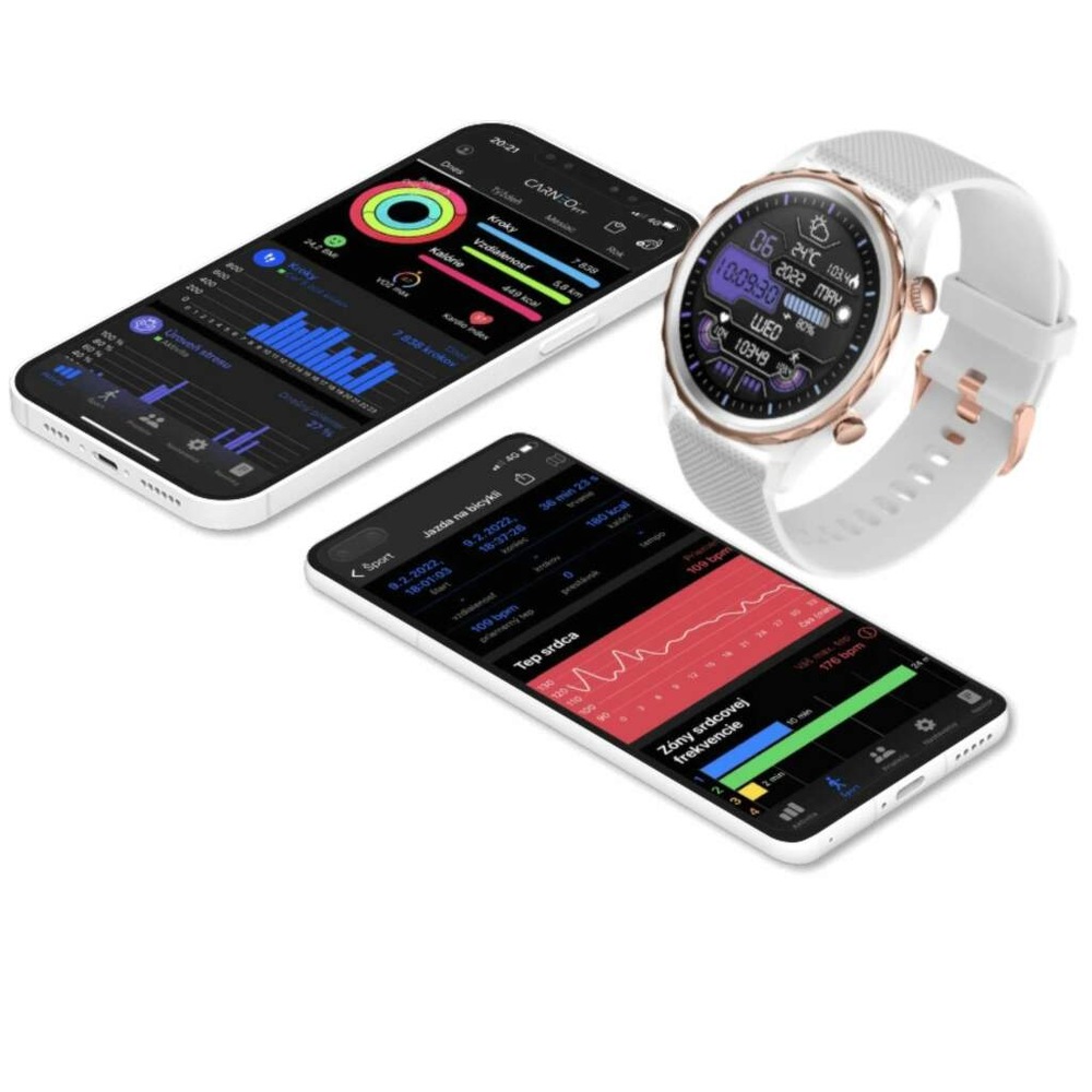 Inteligentné hodinky Carneo Queen HR+ - rosegold rose gold