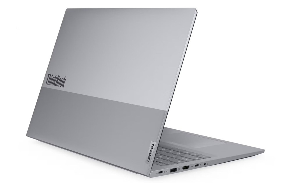 Otvorený notebook Lenovo ThinkBook 16 G9 zozadu