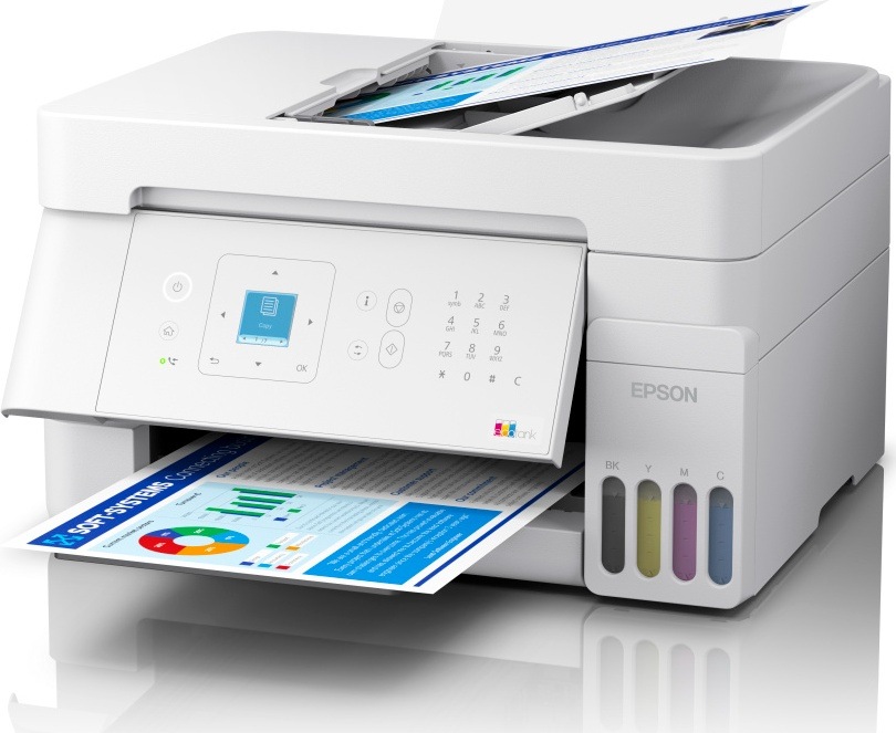 Tlačiareň multifunkčná Epson EcoTank L5396 biela Farebná tlačiareň Epson EcoTank L5396 so zásobníkom až na 100 listov
