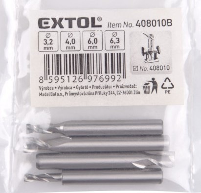 Sada fréz Extol Craft 408010B (4 ks) Súprava fréz EXTOL 408010B 4ks