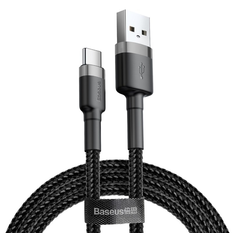 Kábel Baseus Cafule USB/USB-C, 3A, 1m čierny/sivý