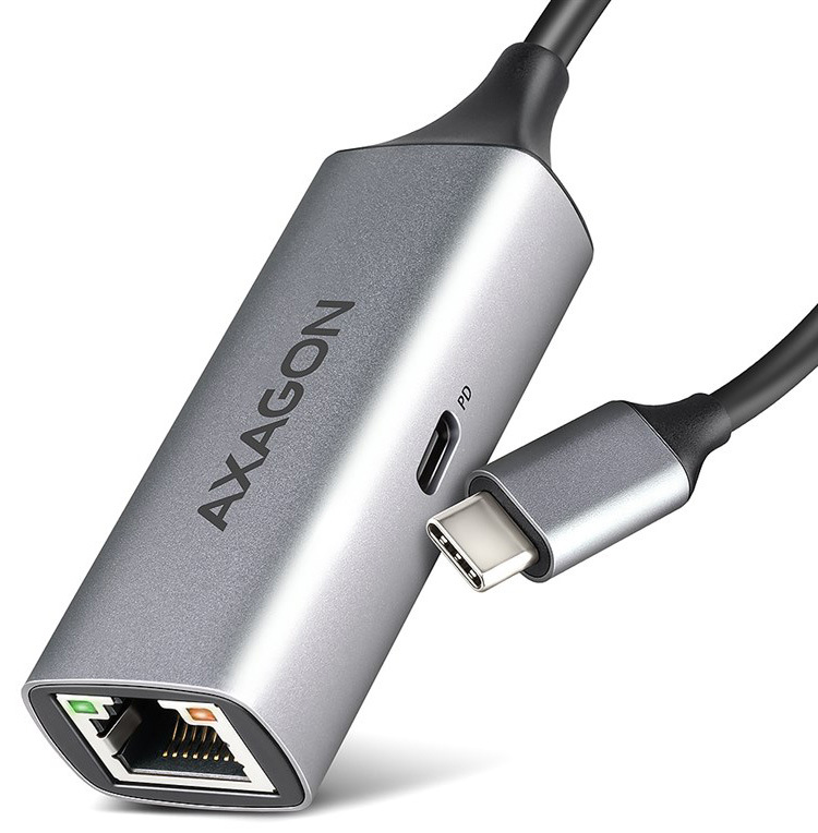 Sieťová karta Axagon USB-C 3.2 Gen 1 - Gigabit Ethernet sivá