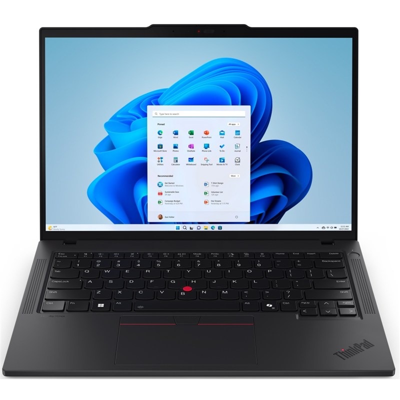 Notebook Lenovo ThinkPad P14s v čiernej farbe.