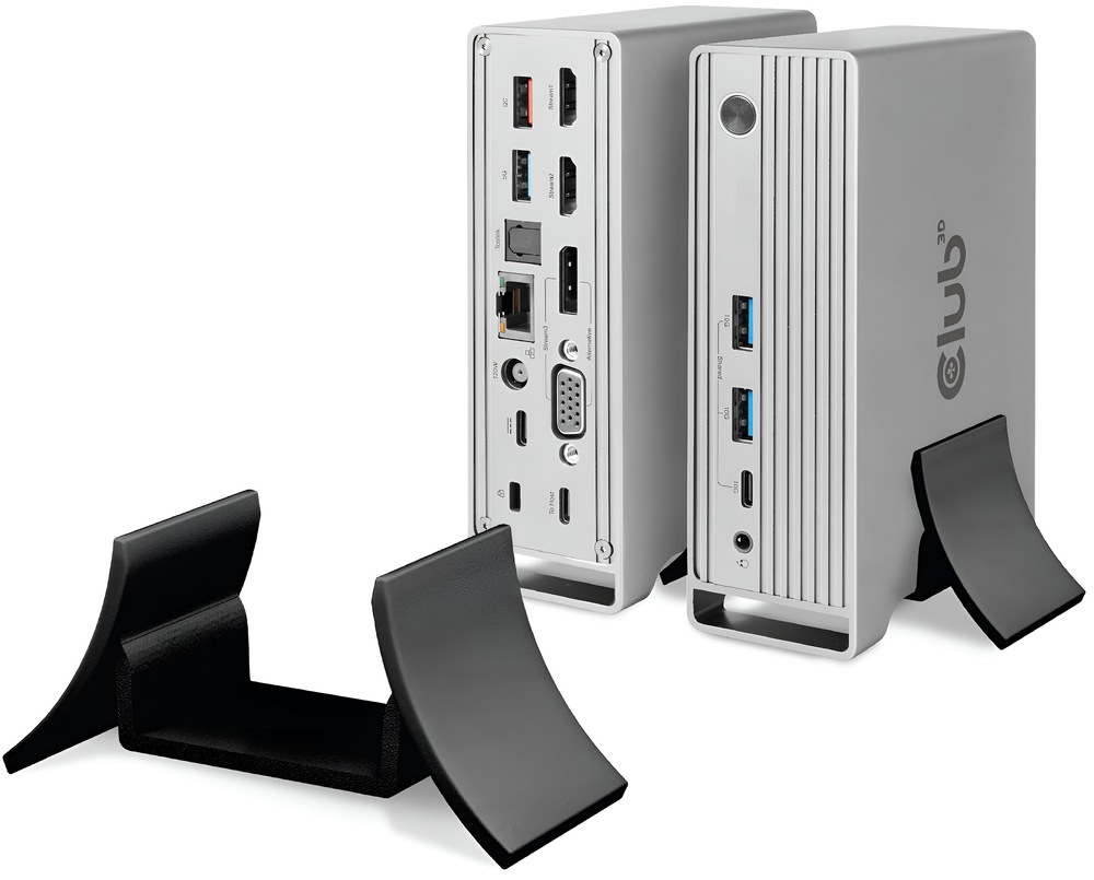 Dokovacia stanica Club3D USB-C, Triple Display DP 1.4, PD Charging Dock 120 W sivá
