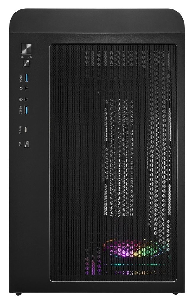 Case FSP S380-BA čierna PC skriňa Fortron S380-BA v detaile z bočnej strany